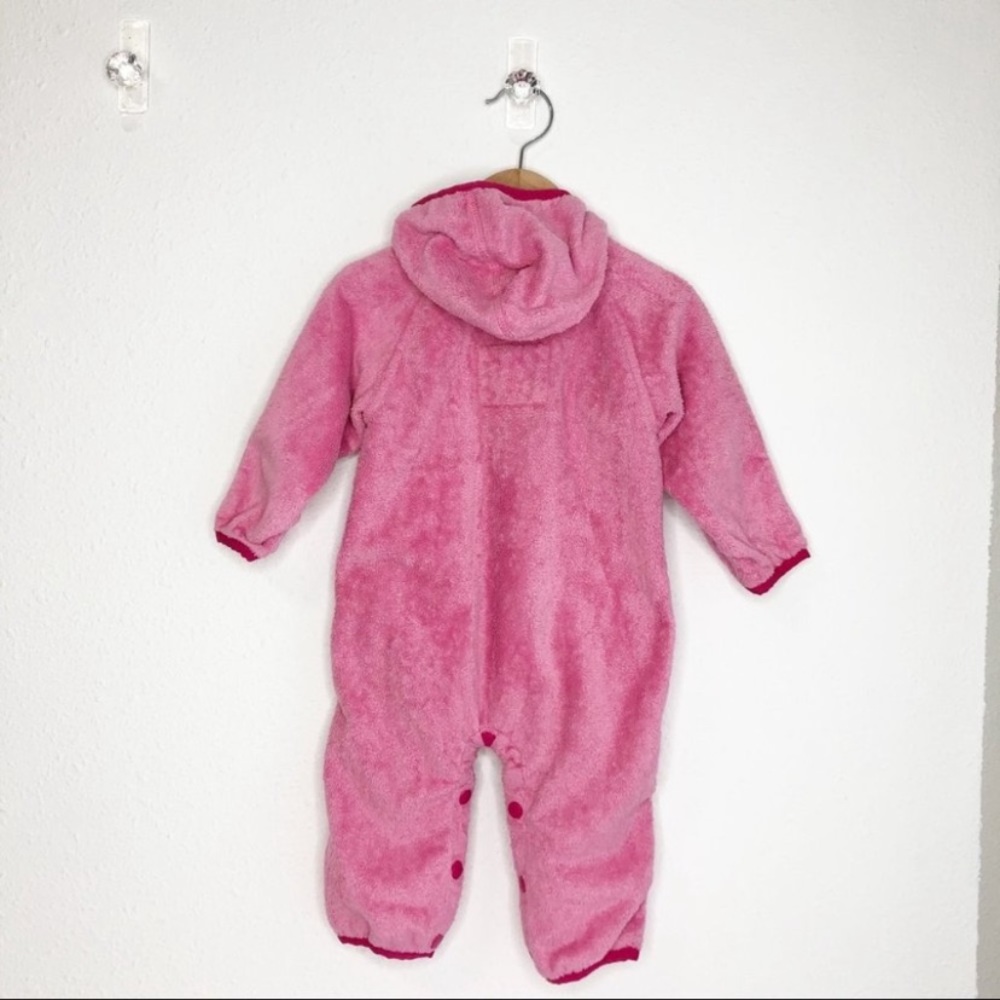 North Face fleece bunting rose pink hooded snowsuit size 3-6 month